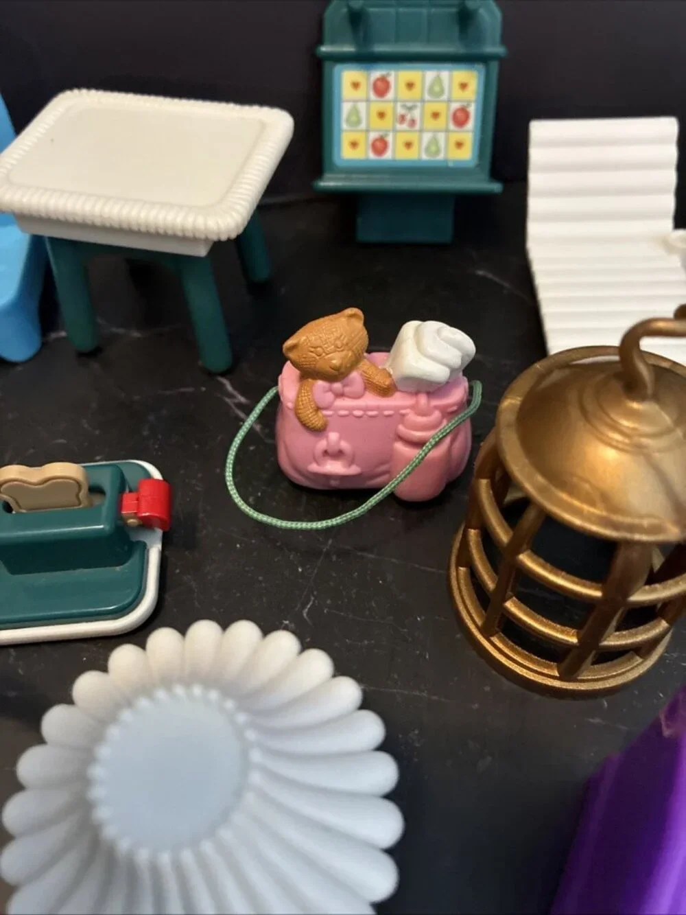 Dollhouse Furniture Accessories Lot Miniature Chairs Table Lamps Toys Nursery